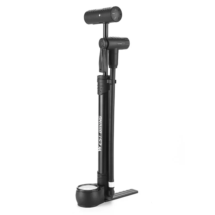 WEST BIKING YP0711152 Pompe à air en alliage d'aluminium haute pression 120 PSI, pompe de gonflage portable ultra-légère