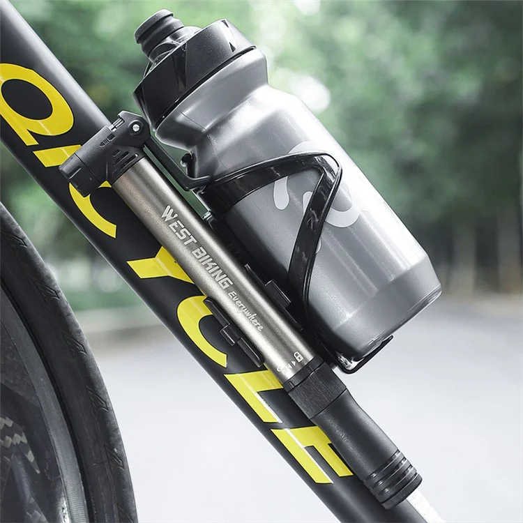 WEST BIKING YP0711155 Tragbare Fahrrad-Reifen-Luftpumpe Schraubenzieher Aluminiumlegierung Manueller Luftverdichter