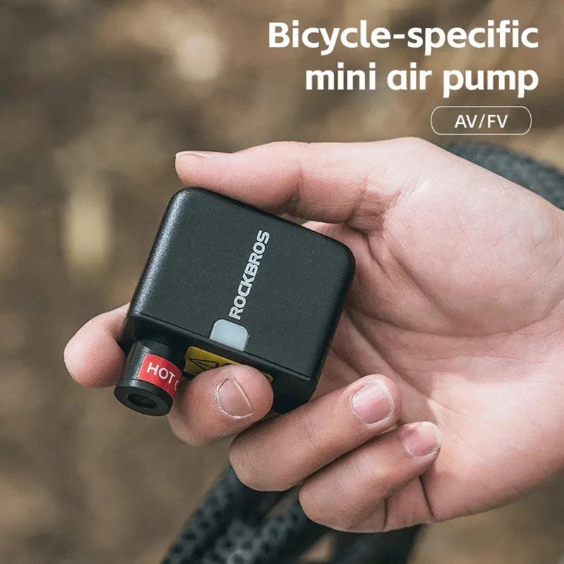 ROCKBROS AS1 Mini Electric Air Pump Portable High Pressure FV / AV Nozzle Road Mountain Bike Inflator Pump