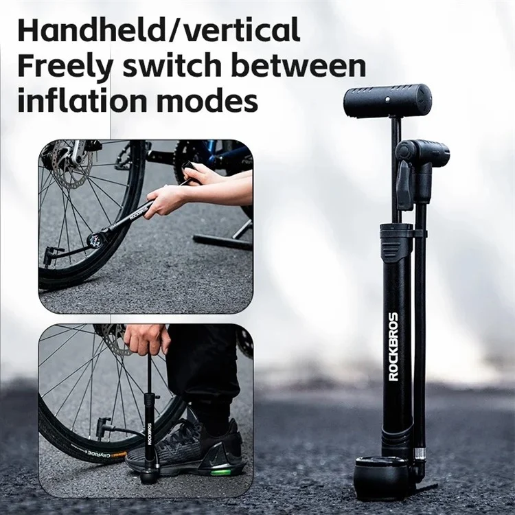 ROCKBROS 42310006001 Bomba de Bicicleta com Manômetro de PSI 120PSI Portátil Inflador de Ar de Bicicleta FV / AV