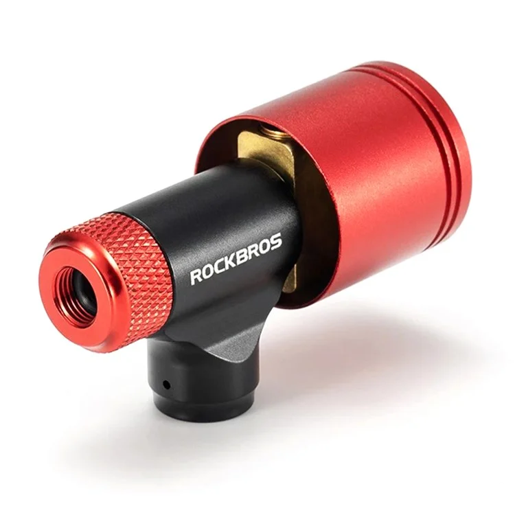ROCKBROS Inflador de Bicicleta con Cilindro de CO2 y Boquilla, Compatible con Válvulas Presta y Schrader