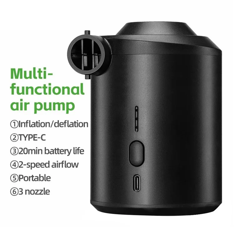 ROCKBROS D2 Electric Air Pump Portable Air Compressor 2600mAh Inflator for Air Mattress Couch Air Bed