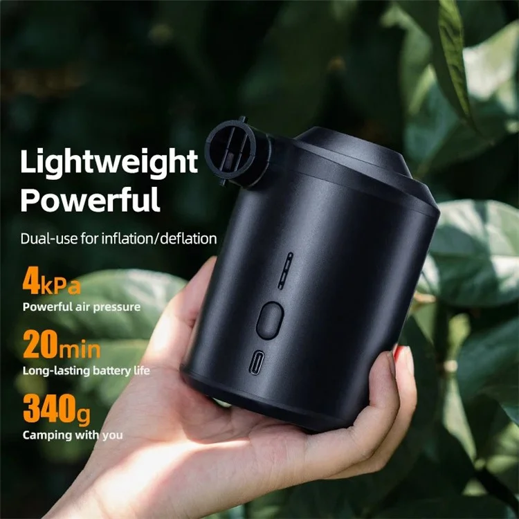 ROCKBROS D2 Electric Air Pump Portable Air Compressor 2600mAh Inflator for Air Mattress Couch Air Bed