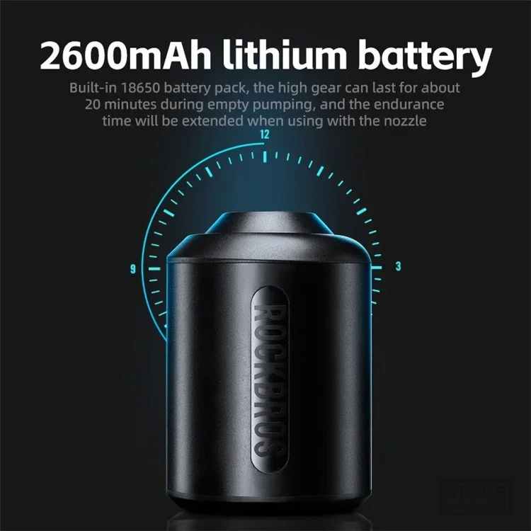 ROCKBROS D2 Electric Air Pump Portable Air Compressor 2600mAh Inflator for Air Mattress Couch Air Bed