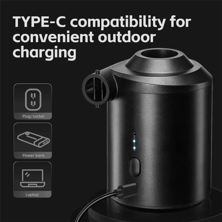 ROCKBROS D2 Electric Air Pump Portable Air Compressor 2600mAh Inflator for Air Mattress Couch Air Bed