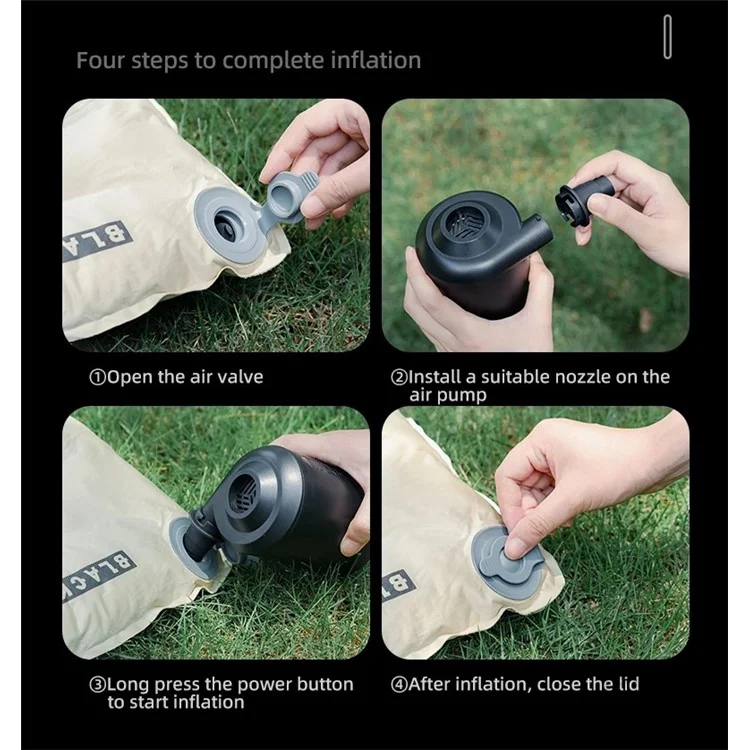 ROCKBROS D2 Electric Air Pump Portable Air Compressor 2600mAh Inflator for Air Mattress Couch Air Bed
