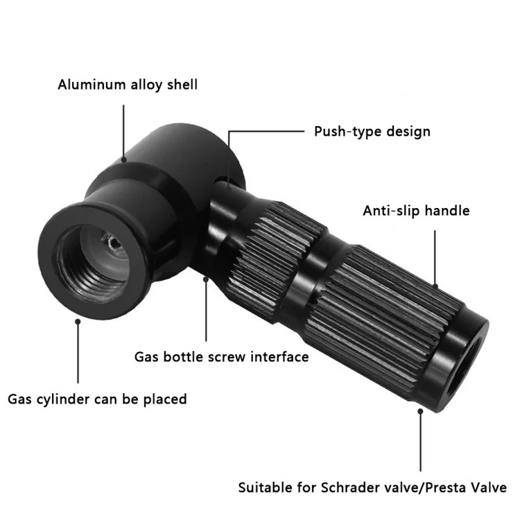 ENLEE E22602-1 Bicycle Accessories CO2 Inflator Nozzle without Inflation Bottle
