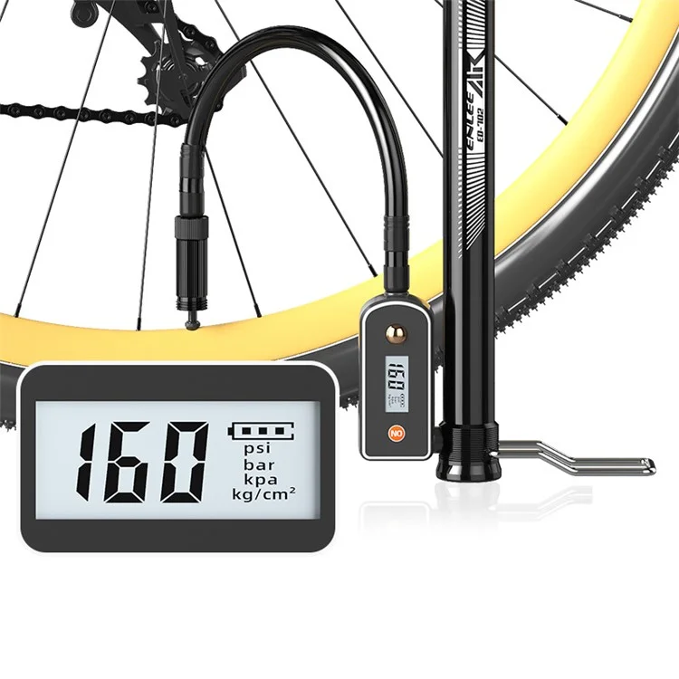 ENLEE ED702 Bike Pump with Pressure Gauge 160PSI Bicycle Floor Pump with Presta Schrader Valves