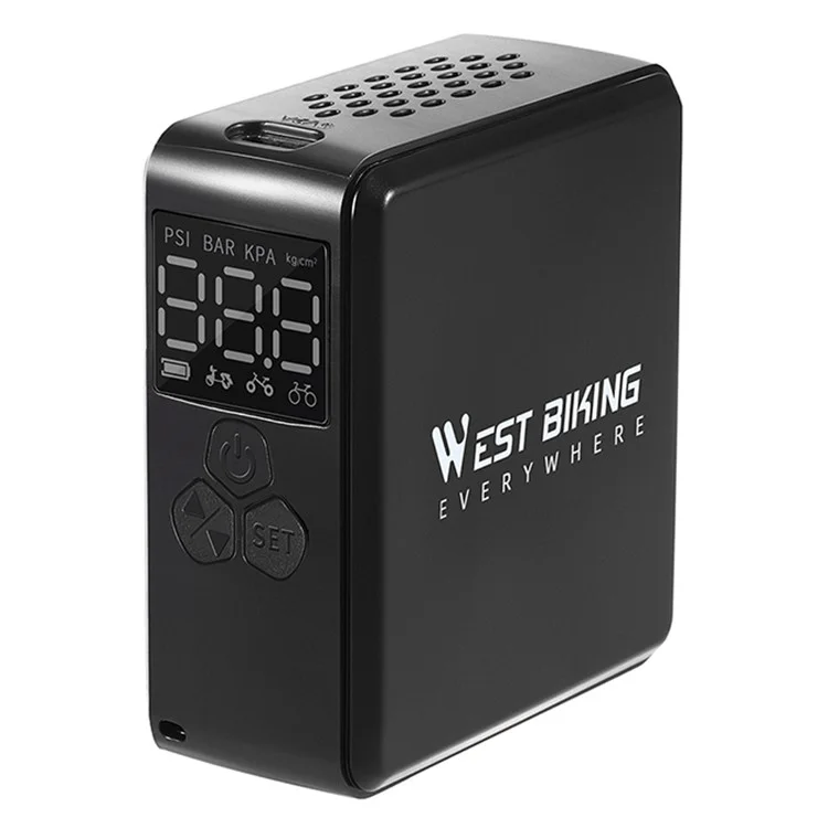 WEST BIKING YP0711160 Bomba de Ar Elétrica com Tela Digital Sem Fio para Pneus de Carro, Motocicleta e Bicicleta