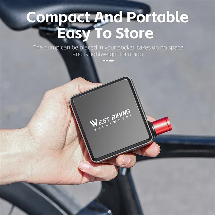 WEST BIKING YP0711160 Bomba de Ar Elétrica com Tela Digital Sem Fio para Pneus de Carro, Motocicleta e Bicicleta