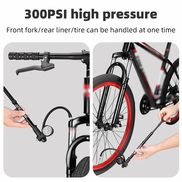 BENGGUO BG-1613 Pompa d'Aria per Biciclette Portatile Gonfiatore per Pneumatici da Bici - Nero