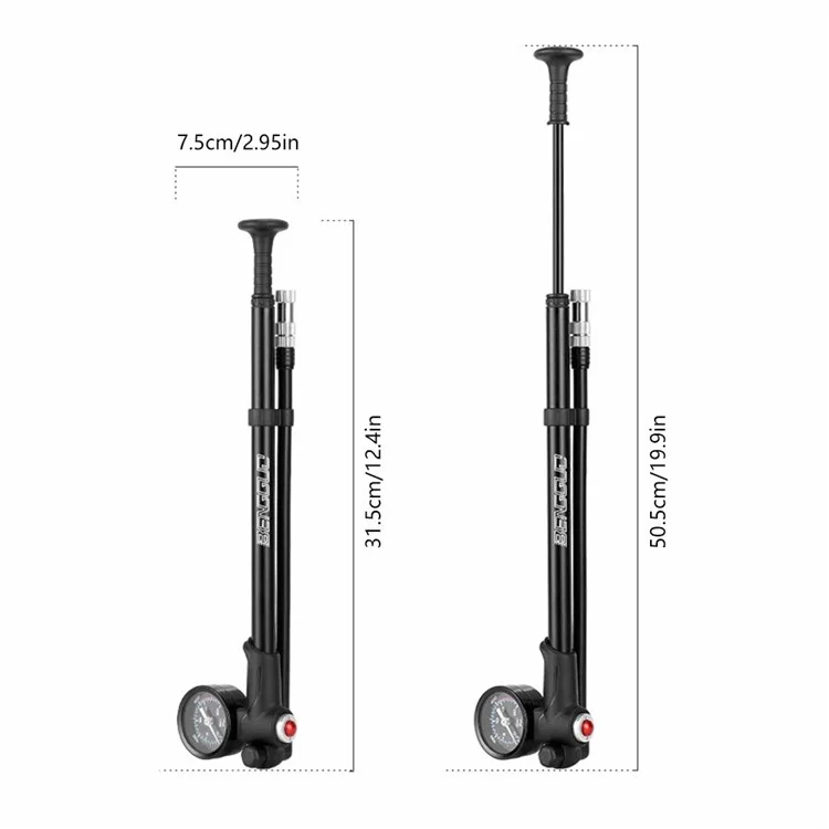 BENGGUO BG-1613 Pompa d'Aria per Biciclette Portatile Gonfiatore per Pneumatici da Bici - Nero