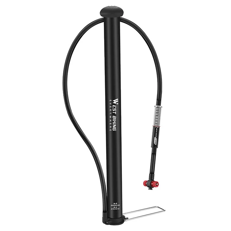 WEST BIKING YP0711164 Bicycle Tire Inflator High-Pressure Pump with Self-Rebounding