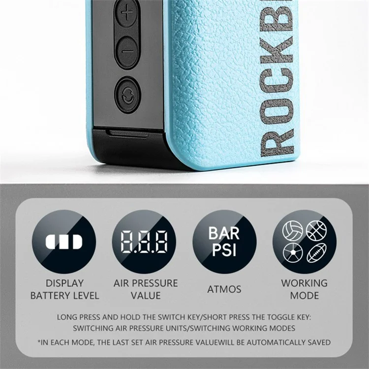 ROCKBROS 42520006001 Portable Digital Display Basketball Football Inflator Wireless Electric Air Pump