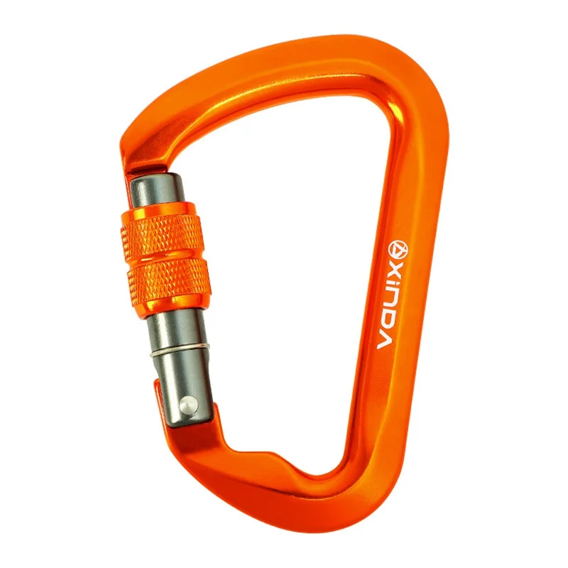 XINDA XD-8128 11.3x7.3cm Carabiner Clip D-Shape Rock Climbing Hanging Hook - Orange