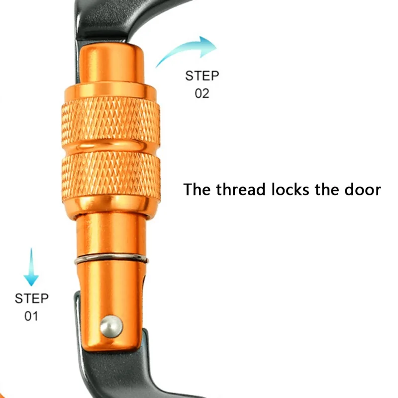 XINDA XD-8128 11.3x7.3cm Carabiner Clip D-Shape Rock Climbing Hanging Hook - Orange