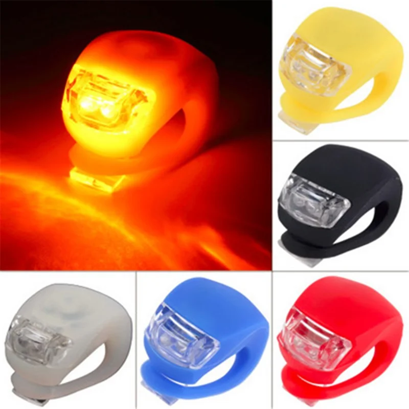 Bicycle Light Front and Rear Silicone LED Bike Light Multi-Purpose Water Resistant Headlight Taillight for Cycling Safety - Yellow
