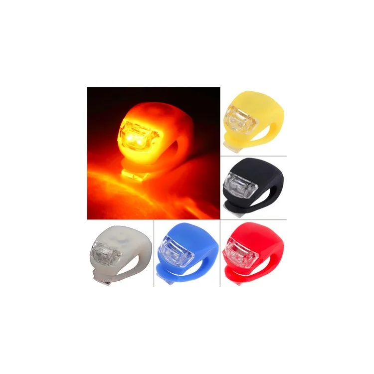 Bicycle Light Front and Rear Silicone LED Bike Light Multi-Purpose Water Resistant Headlight Taillight for Cycling Safety - White