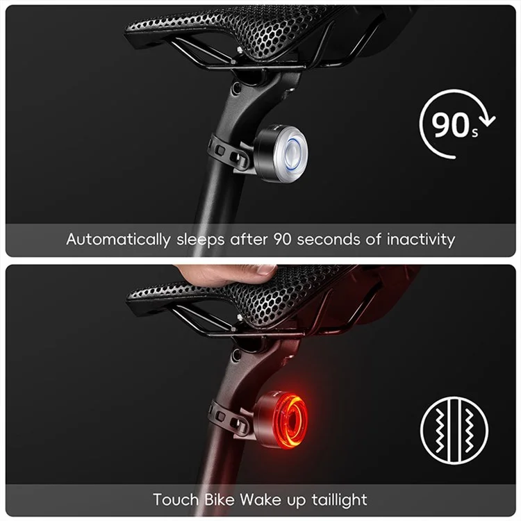 WEST BIKING YP0701437 Luz de Advertencia Inteligente para Bicicleta, Luz Colorida de Bicicleta
