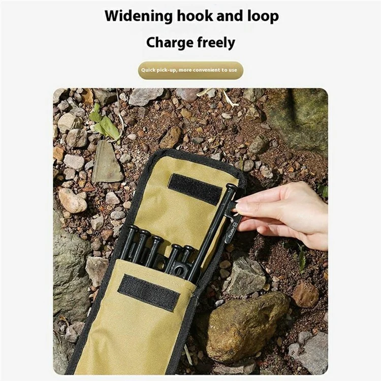 AOTU AT6943 30cm Tent Peg Oxford Cloth Storage Bag for Outdoor Camping Ground Nail Supplies - Mud