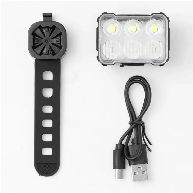 BENGGUO BG3131 Bike Light Rechargeable 6 LED Bicycle Lights for Night Riding Cycling - White