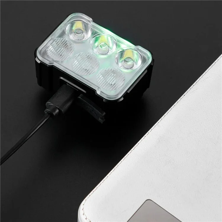 BENGGUO BG3131 Bike Light Rechargeable 6 LED Bicycle Lights for Night Riding Cycling - White