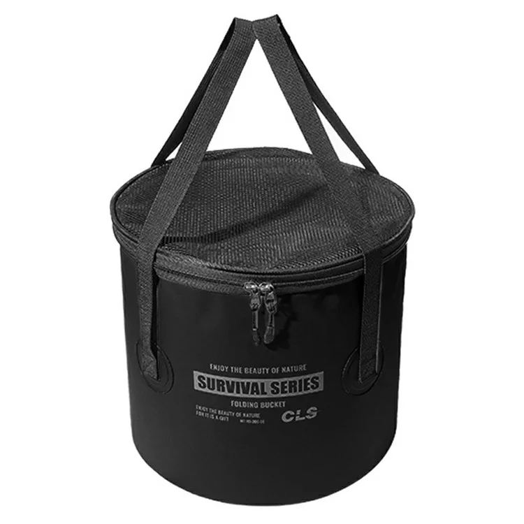 CLS 22L Outdoor Camping Foldable Bucket Quick Drainage Wash Basin for Fishing Hiking - Black