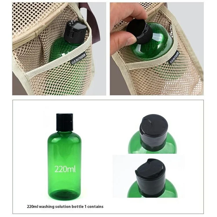 CLS 22L Outdoor Camping Foldable Bucket Quick Drainage Wash Basin for Fishing Hiking - Black