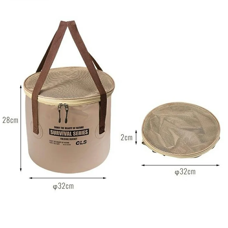 CLS 22L Outdoor Camping Foldable Bucket Quick Drainage Wash Basin for Fishing Hiking - Black
