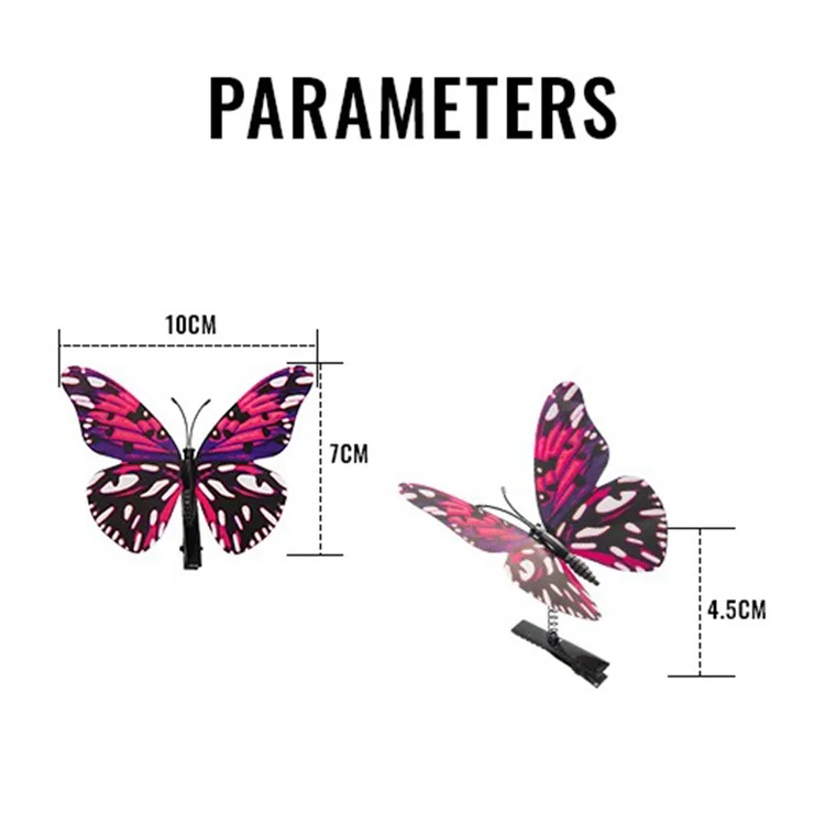 2 piezas de clip en forma de mariposa luminosa de simulación Mosquito Repellent Decoration para camping al aire libre (color aleatorio)