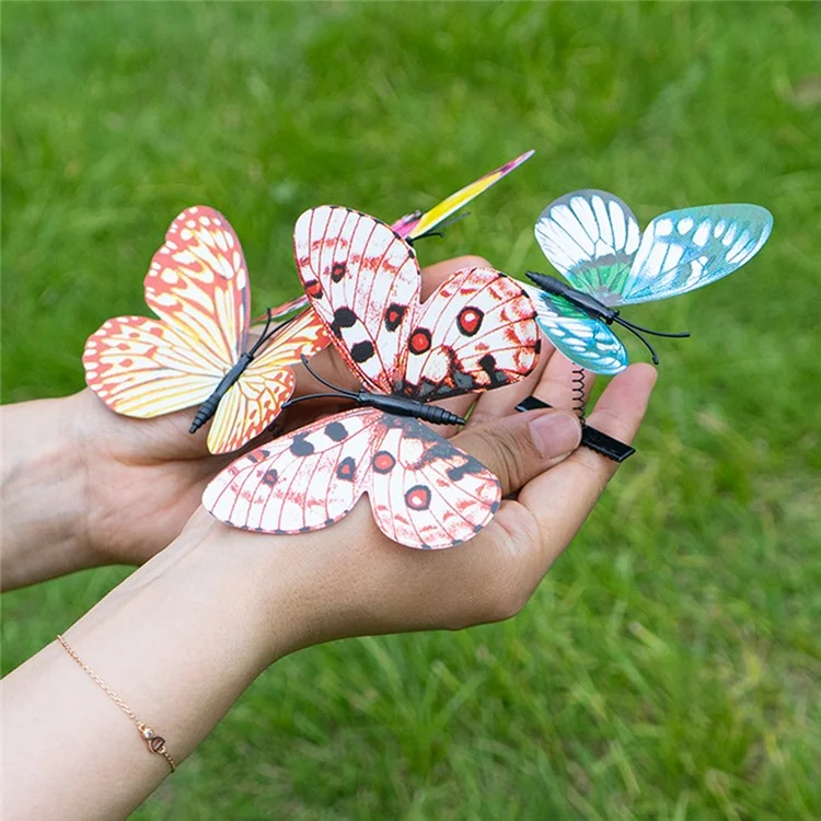 2 piezas de clip en forma de mariposa luminosa de simulación Mosquito Repellent Decoration para camping al aire libre (color aleatorio)