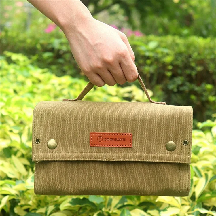 Kosibat CL260 10pcs Gewürzglasflaschen Mit Canvas-bag Camping Picknick BBQ Spice Container Set (bpa-frei, Keine Fda-zertifiziert) - Khaki
