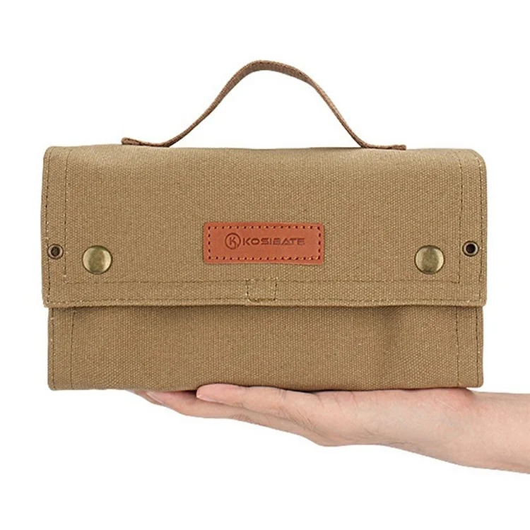 Kosibat CL260 10pcs Gewürzglasflaschen Mit Canvas-bag Camping Picknick BBQ Spice Container Set (bpa-frei, Keine Fda-zertifiziert) - Khaki