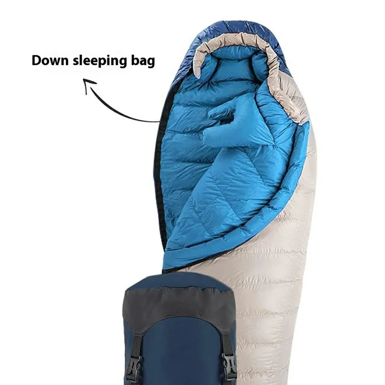 9-18L Camping Wasserdichter Nylon-Kompressions-Packsack für Schlafsack, Größe M - Dunkelblau