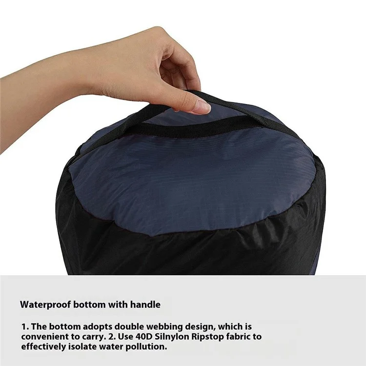 9-18L Camping Wasserdichter Nylon-Kompressions-Packsack für Schlafsack, Größe M - Dunkelblau