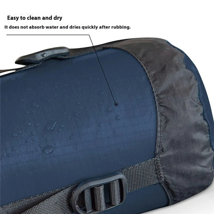 9-18L Camping Wasserdichter Nylon-Kompressions-Packsack für Schlafsack, Größe M - Dunkelblau