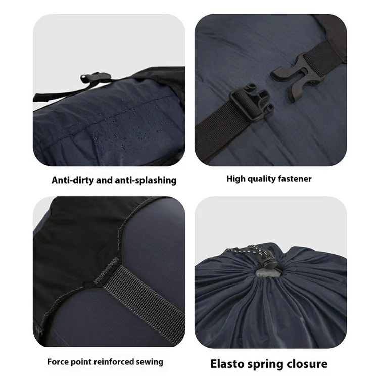 9-18L Camping Wasserdichter Nylon-Kompressions-Packsack für Schlafsack, Größe M - Dunkelblau