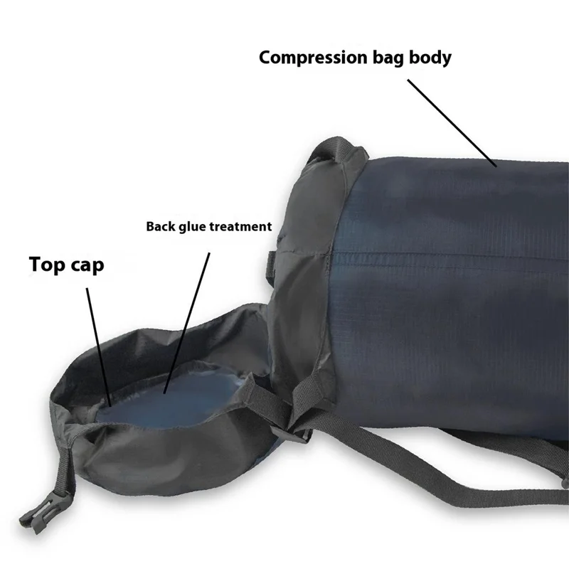 20-35L Sacca di compressione in nylon impermeabile per zaino da campeggio e trekking, per sacco a pelo, taglia XL - Blu scuro