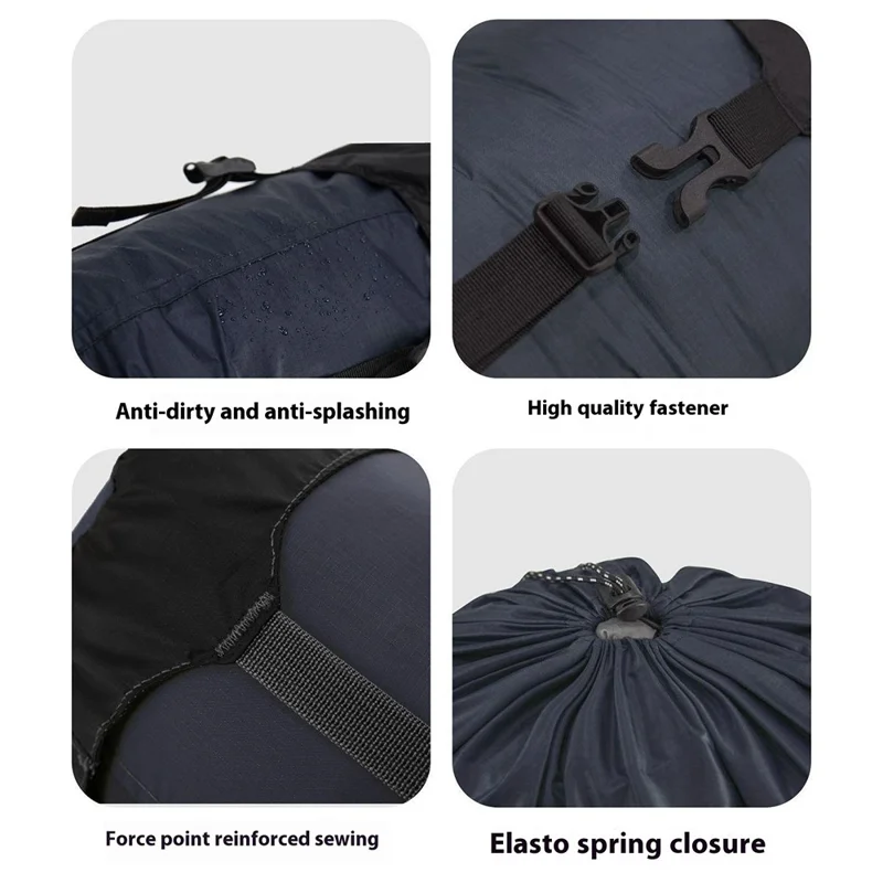 20-35L Sacca di compressione in nylon impermeabile per zaino da campeggio e trekking, per sacco a pelo, taglia XL - Blu scuro