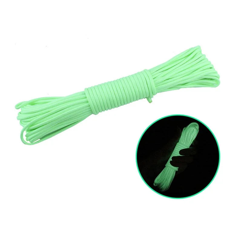 CLS AL569800510161 Cuerda luminosa para tienda de campaña de 20 m, 9 hebras de nailon y poliéster, diámetro de 4 mm - Verde