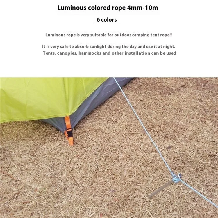 CLS AL569800510161 Cuerda luminosa para tienda de campaña de 20 m, 9 hebras de nailon y poliéster, diámetro de 4 mm - Verde