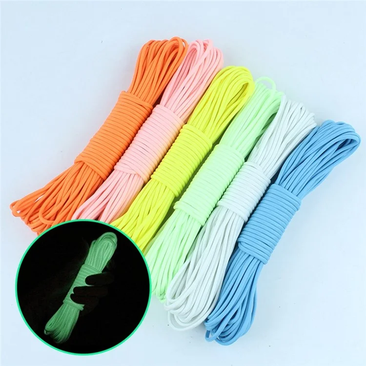 CLS AL569800510161 Cuerda luminosa para tienda de campaña de 20 m, 9 hebras de nailon y poliéster, diámetro de 4 mm - Verde