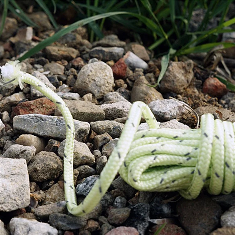 Corde de tente réfléchissante et lumineuse de 20 m, résistante au vent pour le camping, diamètre : 5 mm