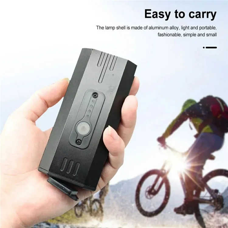 Luz dianteira de bicicleta BENGGUO BG-1920 para ciclismo noturno, recarregável por USB, de liga de alumínio e alta luminosidade.