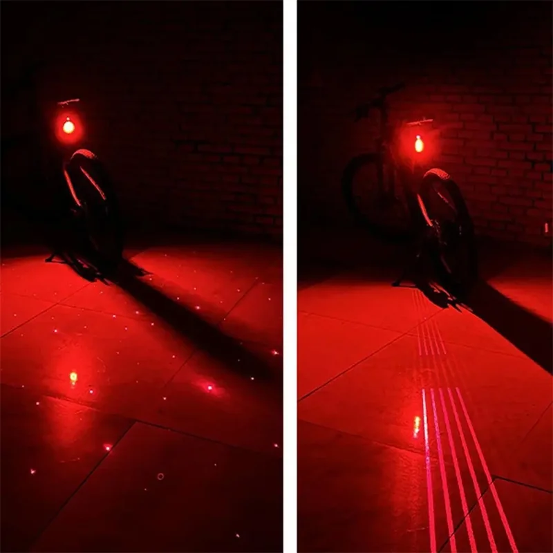 BENGGUO BG-3143 Rennrad-Radfahren-Laser-Rückleuchte Sicherheitswarnung Hochleistungs-LED-Leuchte - Herzform + Sternenhimmel-Laser