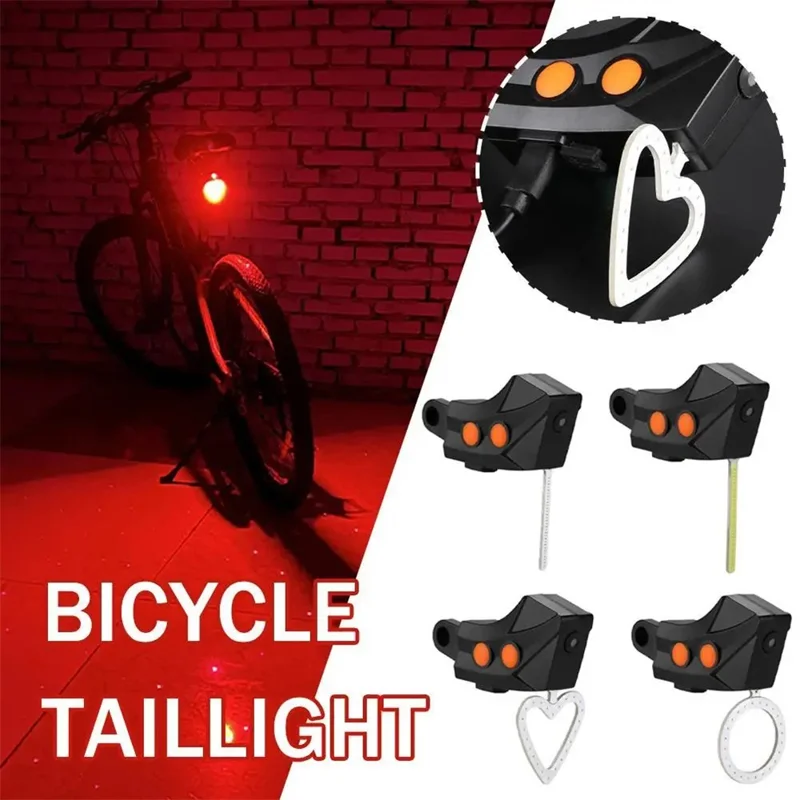 BENGGUO BG-3143 Rennrad-Radfahren-Laser-Rückleuchte Sicherheitswarnung Hochleistungs-LED-Leuchte - Herzform + Sternenhimmel-Laser