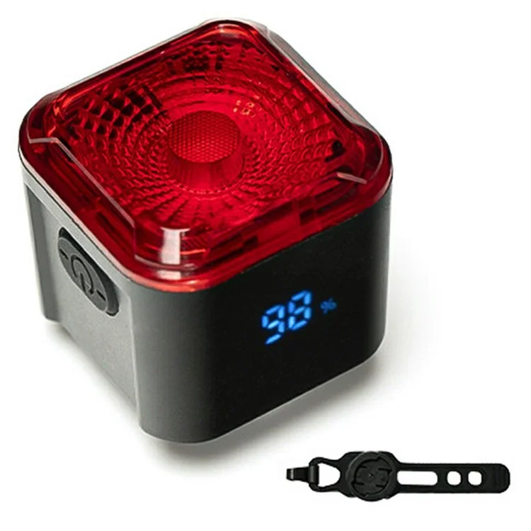 BENGGUO BG-3149 Smart Bike Tail Light Brake Sensing Rear Lights with Digital Display USB Rechargeable - Seatpost