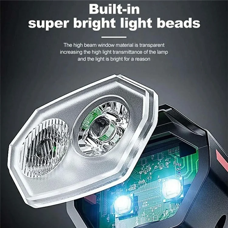 2 in 1 USB Solar Powered Bike Front Light with 120dB Horn 3 Light Modes Bicycle Headlight - Blue