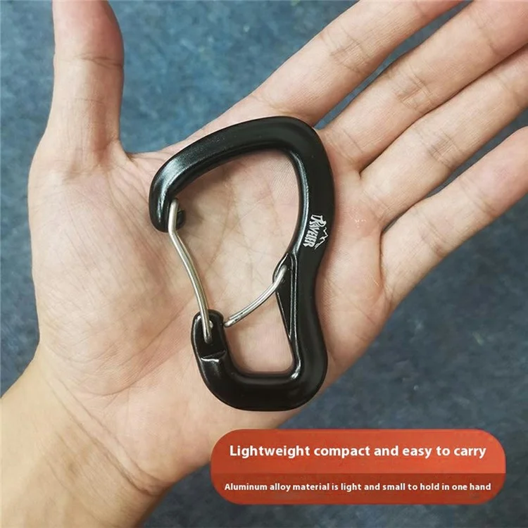 Outdoor-Hängematte Karabiner Doppeltür Metall Schnellverschluss-Haken für Camping / Klettern - Schwarz