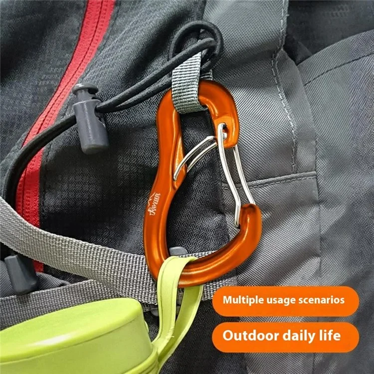 Outdoor-Hängematte Karabiner Doppeltür Metall Schnellverschluss-Haken für Camping / Klettern - Schwarz